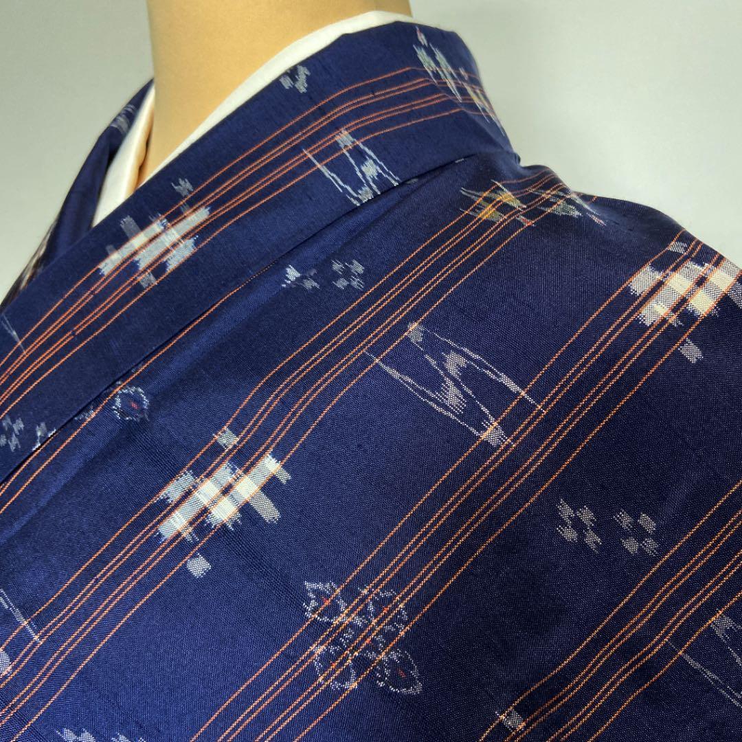 着物 正絹 紬 単衣 琉球絣 美品 K426TH - メルカリ