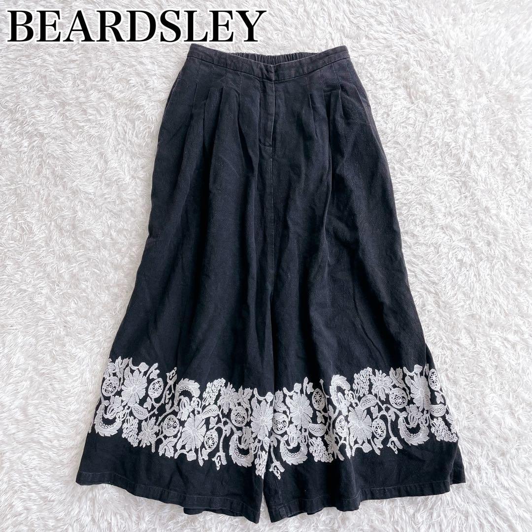 ビアズリー 花 刺繍 バギー リネン ガウチョ パンツ - メルカリ