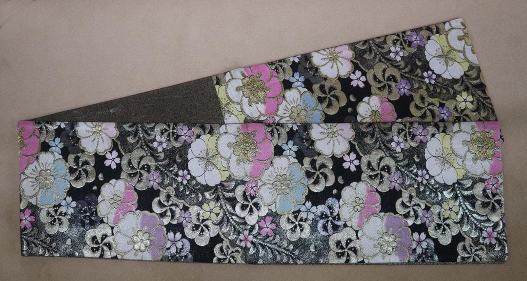 ブルー白染分け振袖（正絹）・六通袋帯（正絹）・長襦袢（合繊）三点