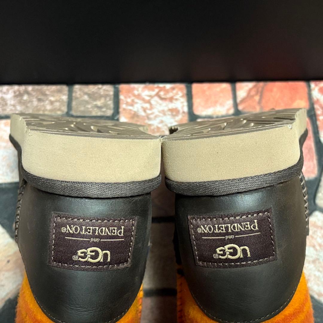 【試着のみ】アグ　× ペンドルトン　コラボ 本革　ウール　ワッペン　24.0cm