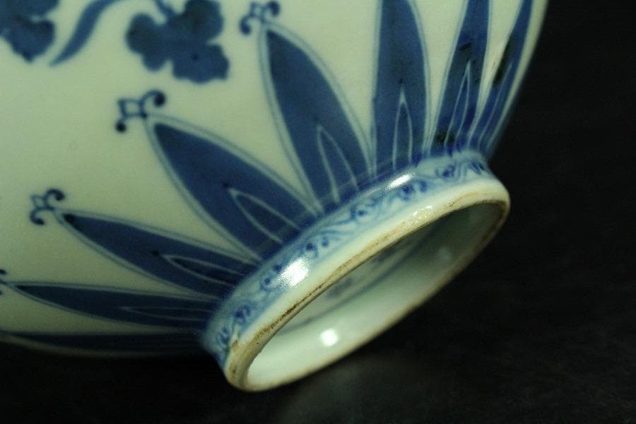 茶道具 唐物 染付茶碗 仕服 時代物(K-LC871) 茶入 | 古美術ささき