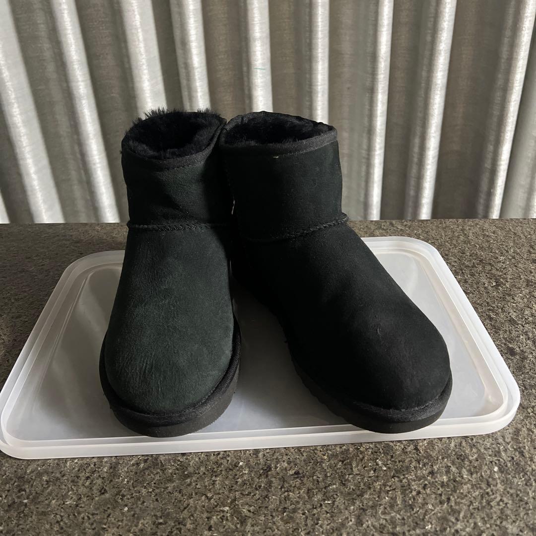 UGG ブラック ムートンブーツ 8 25cm UGG（アグ） ムートン ブーツ レディース 厚底 UGG 1135092 CLASSIC