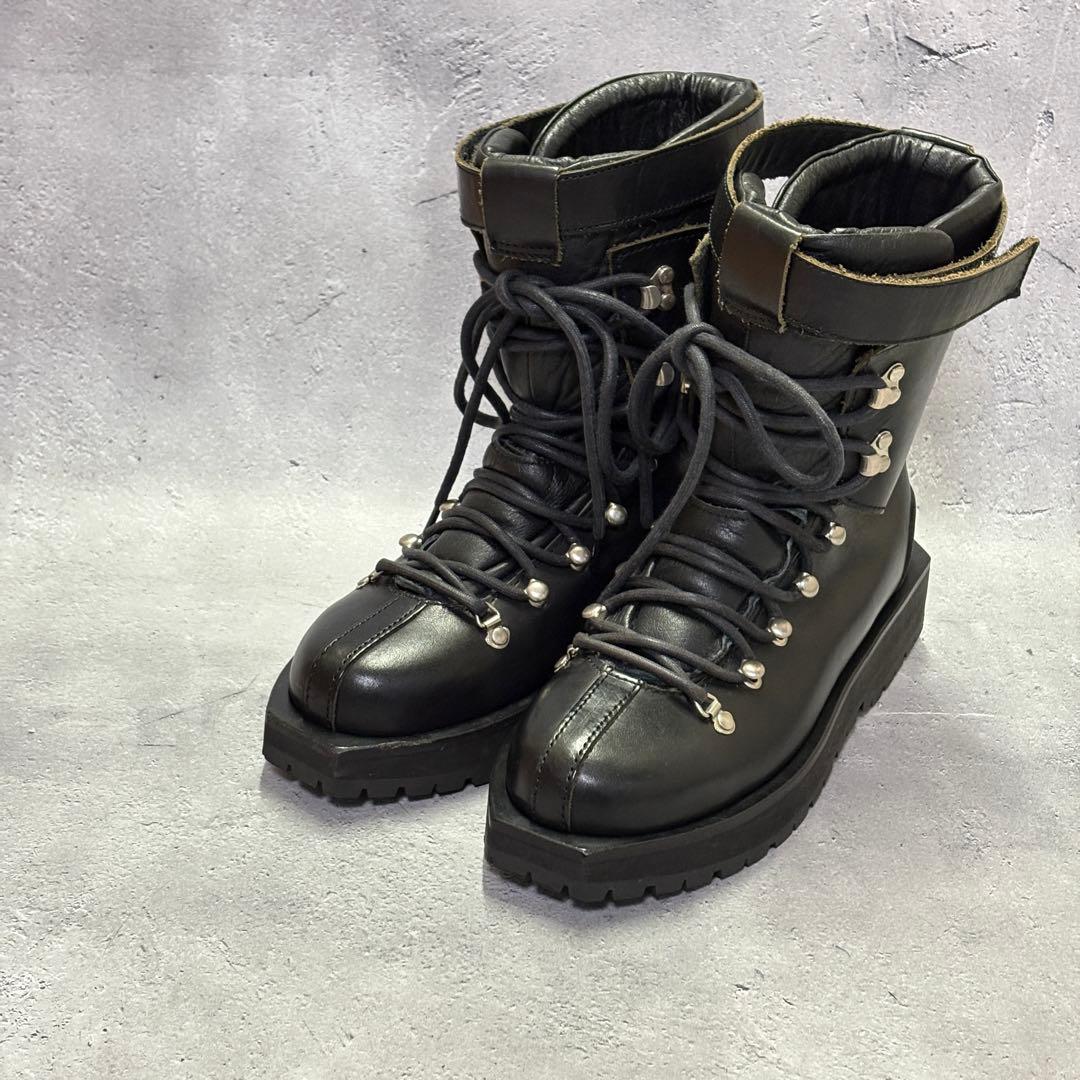 美品　サカイ　sacai (38) レースアップブーツ　バックジップ　レザー　黒 sacai（サカイ） x UGG アグ LACE-UP BOOTS 25-03865M レース アップ