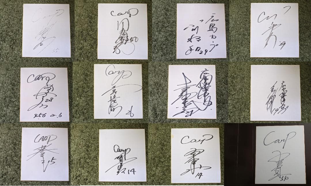 広島 カープ 直筆 サイン 色紙 12枚セット ① CARP - メルカリ