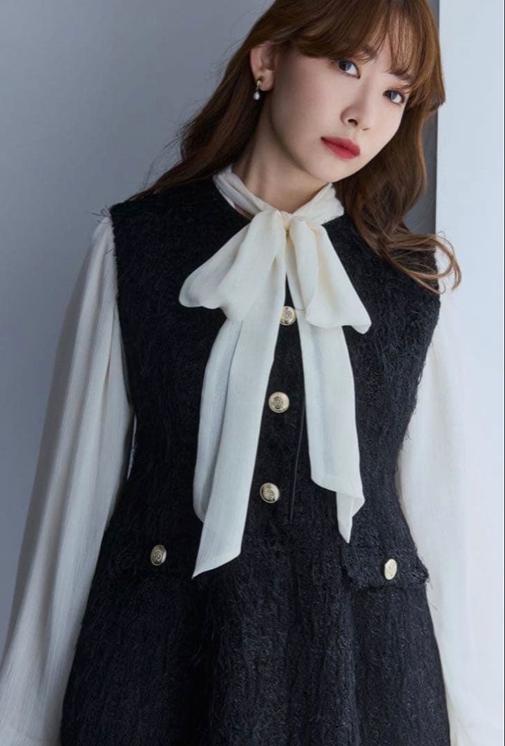 Two-WayBow-Tie Chiffon Blouse offwhite/M - メルカリ