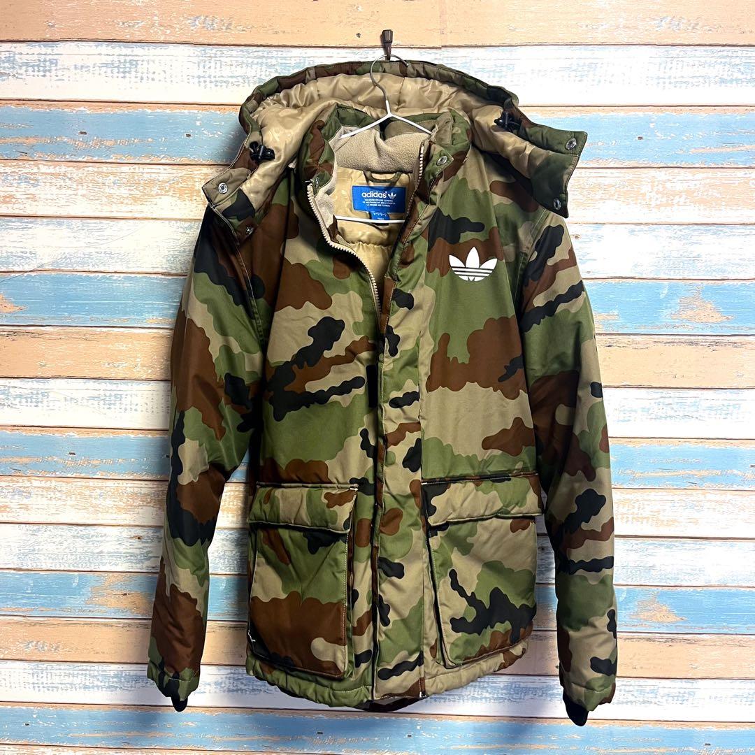 adidas ダウンジャケット ミリタリー カモフラージュ 迷彩柄 - メルカリ