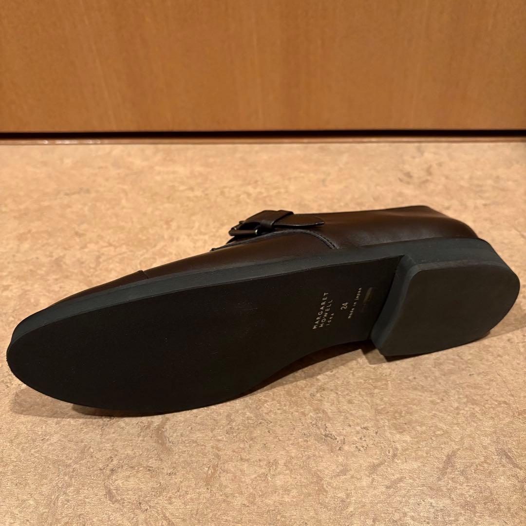 《お値下げ/新品》茶 24cm ベルテッドフラットシューズ マーガレットハウエル