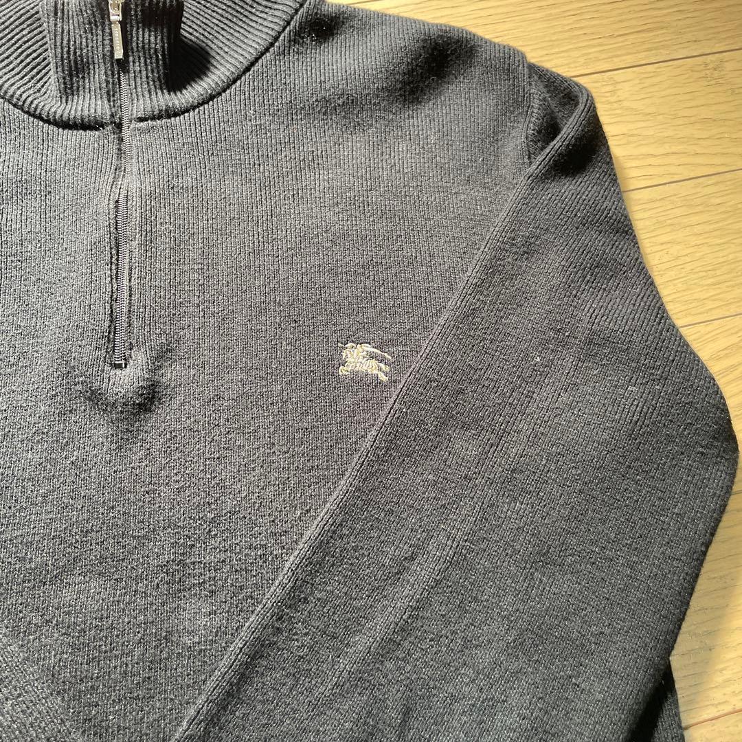 BURBERRY BLACK LABEL ハーフジップニットセーター - メルカリ