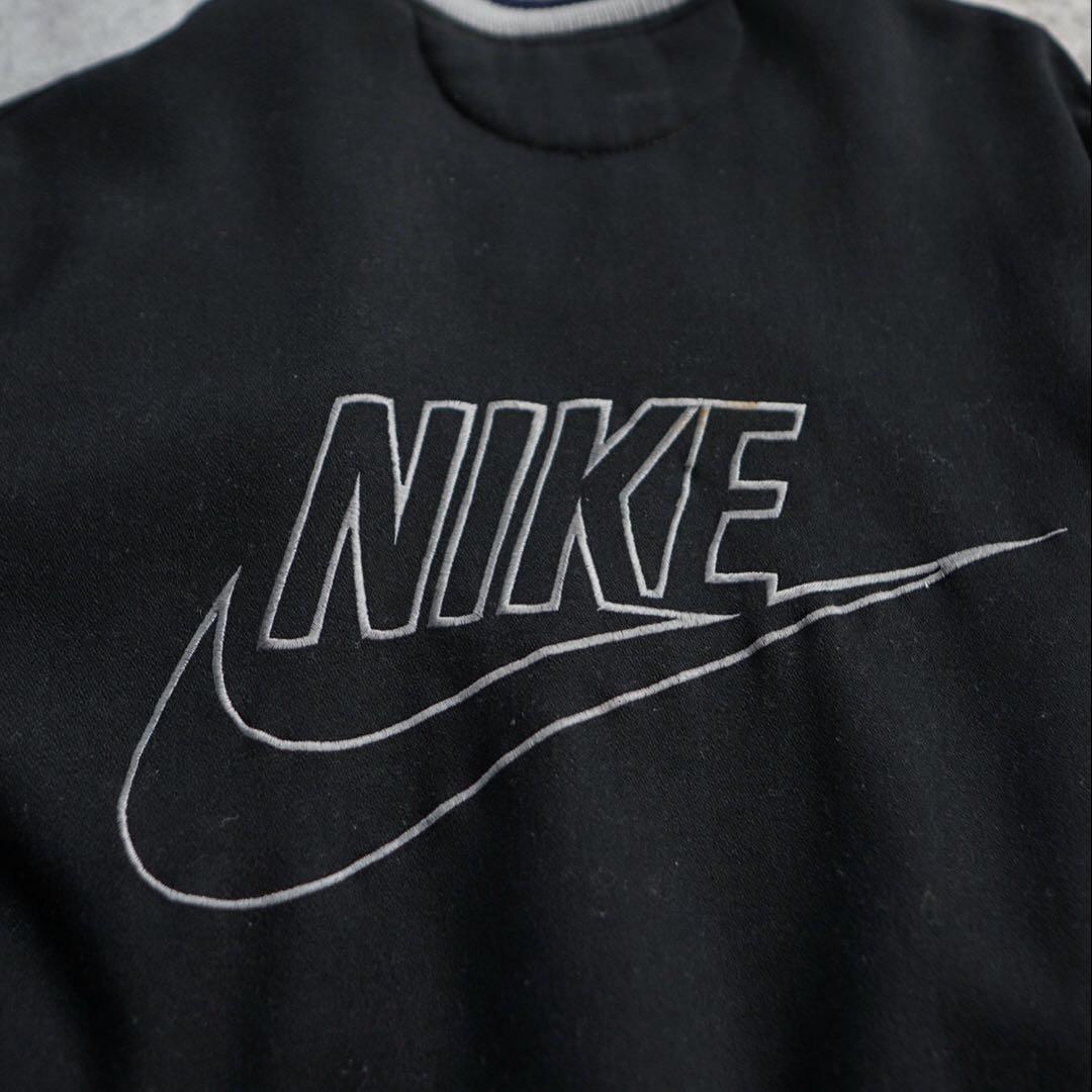 レア NIKE 90s スタジャン 袖レザー ブラック 刺繍 - メルカリ