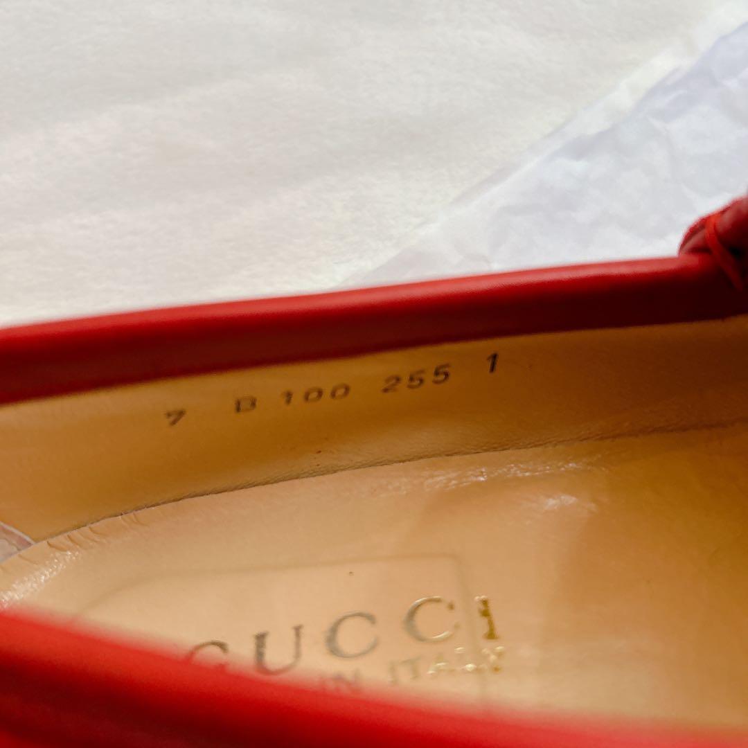 GUCCI グッチ ホースビット ビットローファー スエード 赤 - メルカリ