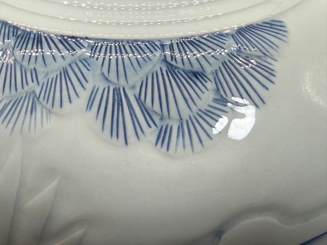 東岩 青華辰砂釉雲鶴紋大壺 浮き彫り模様 送料込み260124 - メルカリ