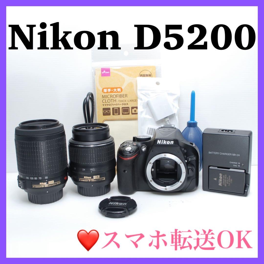 ✨Nikon D5200✨ダブルレンズセット 望遠レンズ 手ぶれ補正付き ニコン（Nikon） Nikon D5200 300mm ダブルレンズセット カメラ レンズ