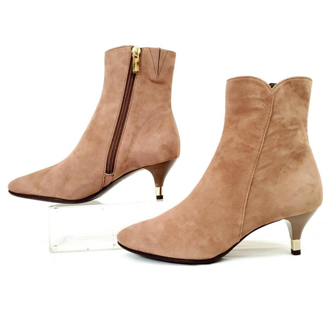 新品 HIMIKO サイドジップショートブーツ ポインテッドトゥ グレージュ