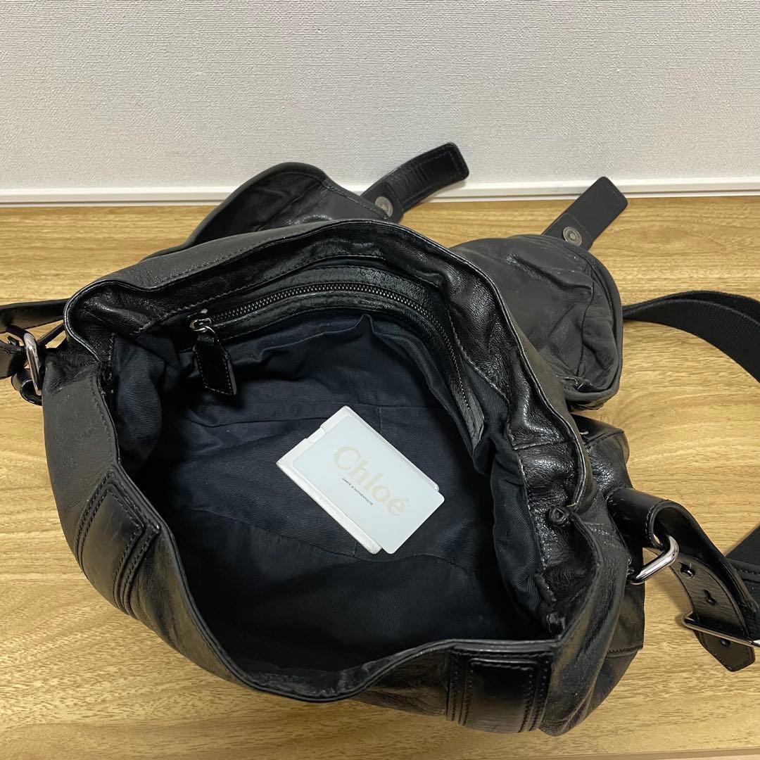 《美品》Chloe（クロエ） レザー ショルダーバッグ ブラック 黒