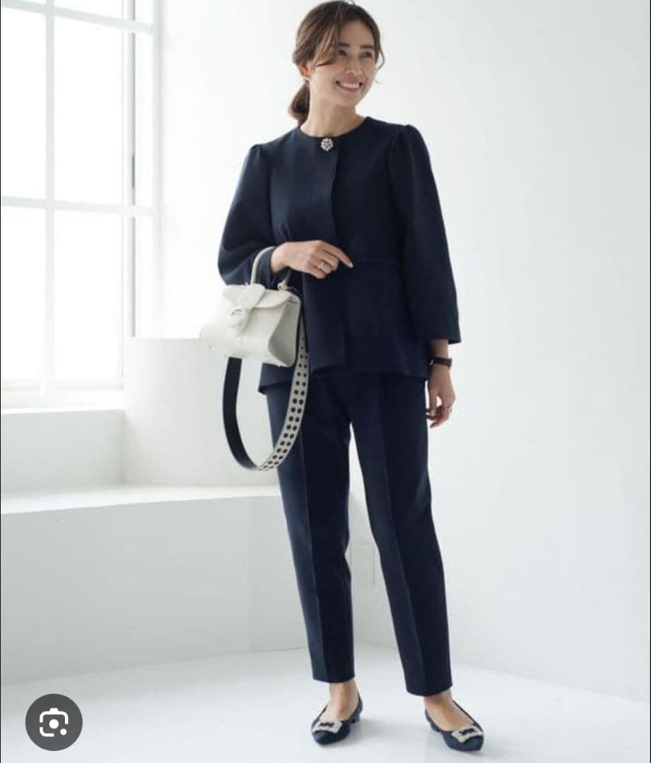 OHGA オーガ セレモニー ビジュー ノーカラージャケット フレア パフ