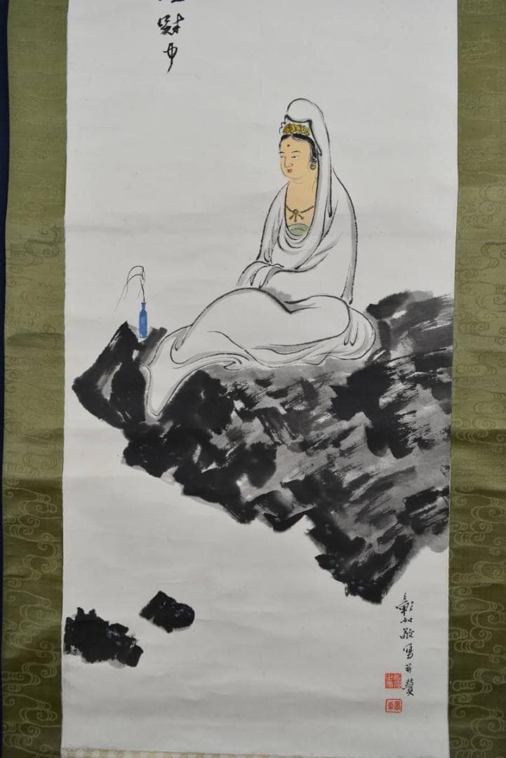 真作】大谷句佛（彰如）/揚柳観音画賛/掛軸/名家伝来/AA-869 - メルカリ