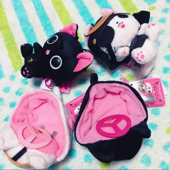 レア にゃんぱいあ 黒猫 車&ぬいぐるみマスコット 可愛い〜4種セット