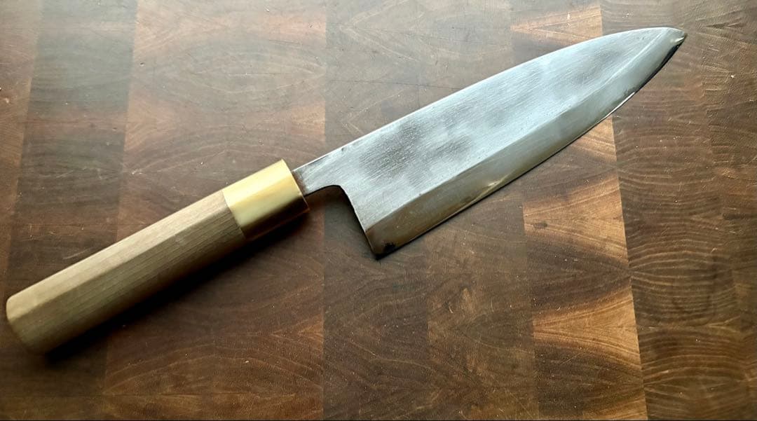 築地 正本 霞 出刃 210mm 7寸 包丁 和包丁 本職 白鋼