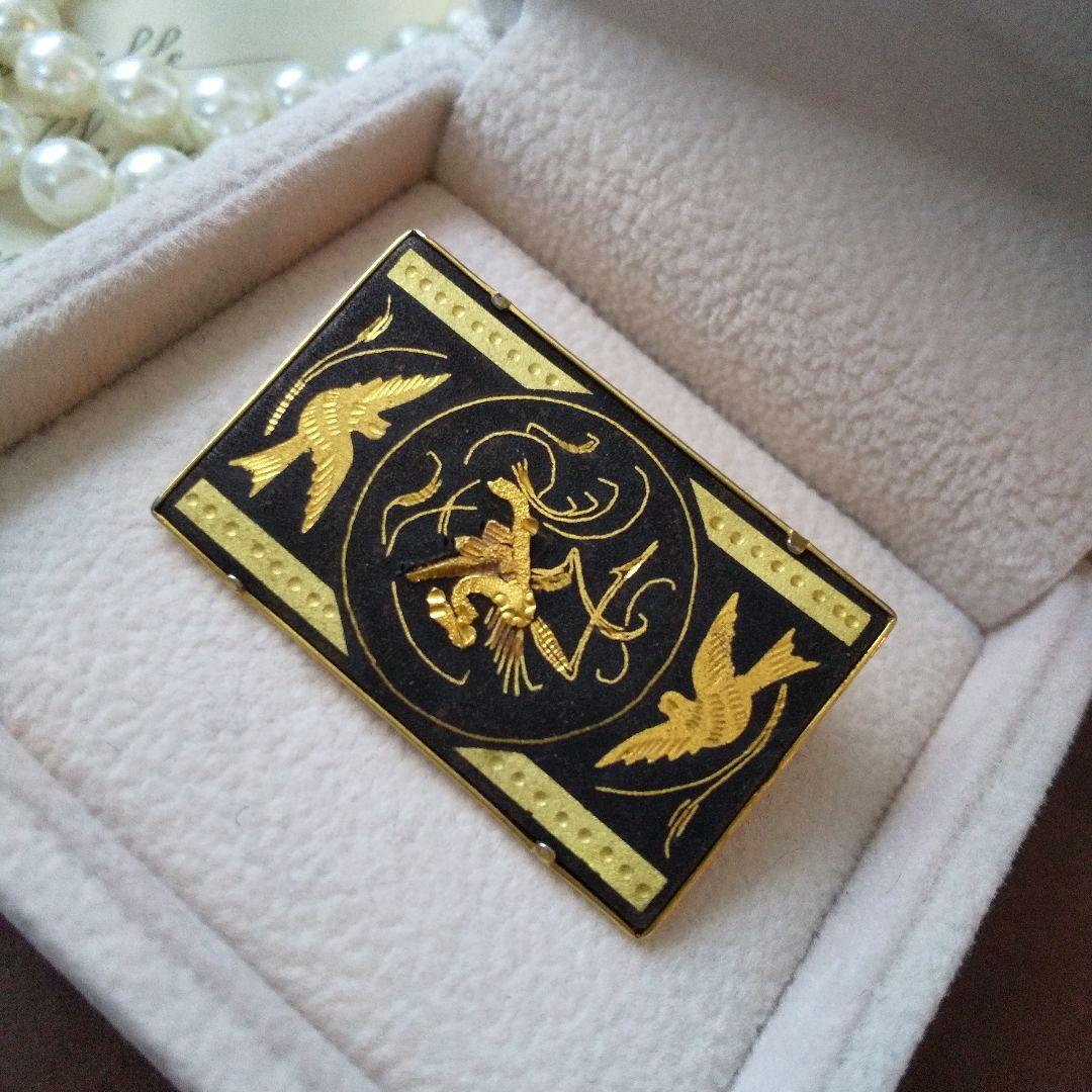 象嵌細工 スペイン トレド ダマスキナードブローチ ダマスクバード