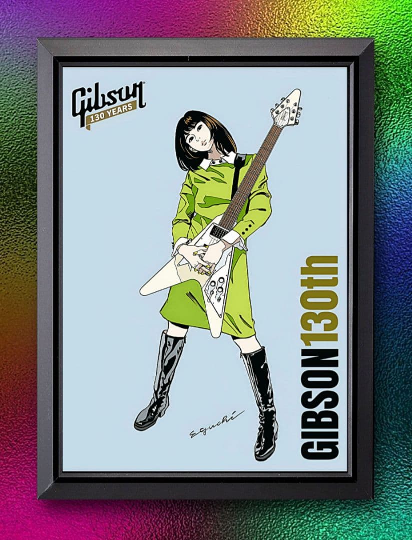 江口寿史 / ギブソン・アート【A4サイズ写真ポスターフレーム付き2点