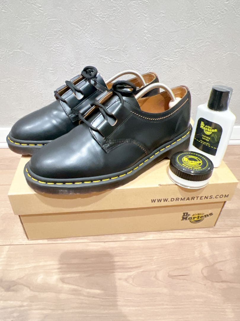 靴 Dr.Martens 1461 GHILLIE BLACK VINTAGE 1461 Ghillie Leather Oxford Shoes in Black | Dr. Martens