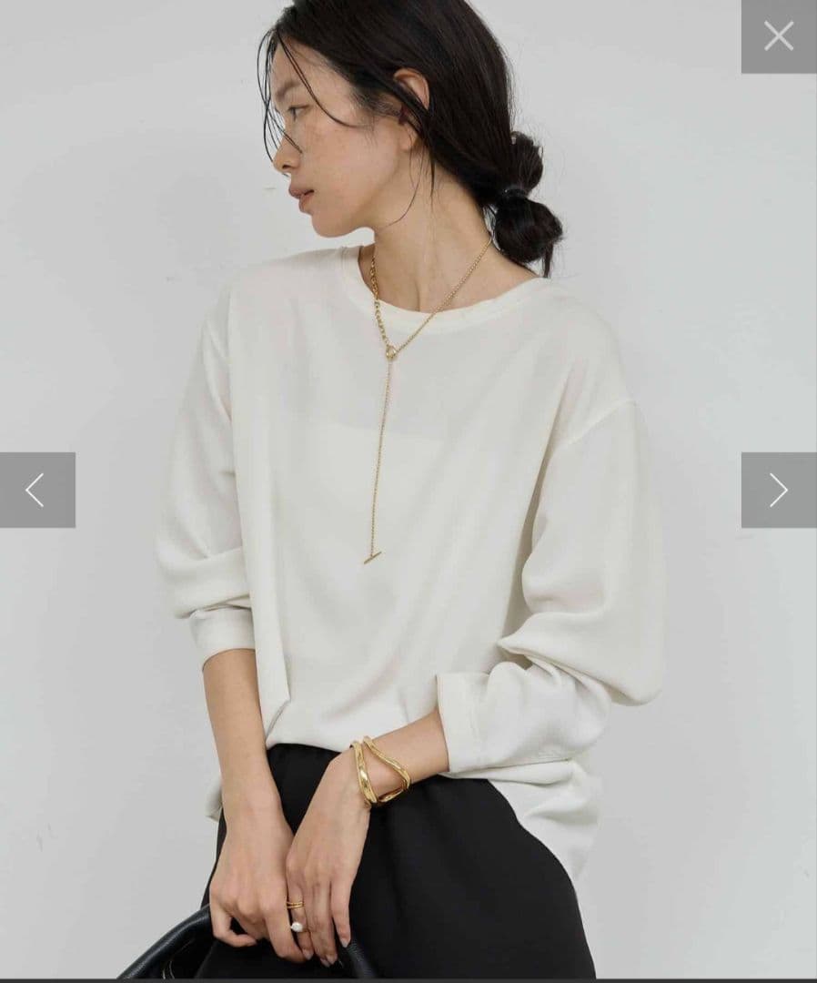 バックスリットブラウスTee ホワイト ガリャルダガランテ GALLARDAGALANTE(ガリャルダガランテ)｜バックスリットブラウスT