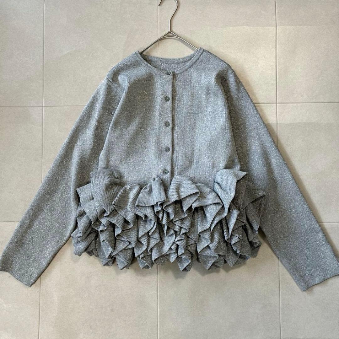 未使用級 trefle+1 トレフルプラスワン♡ラメスワンカーディガン