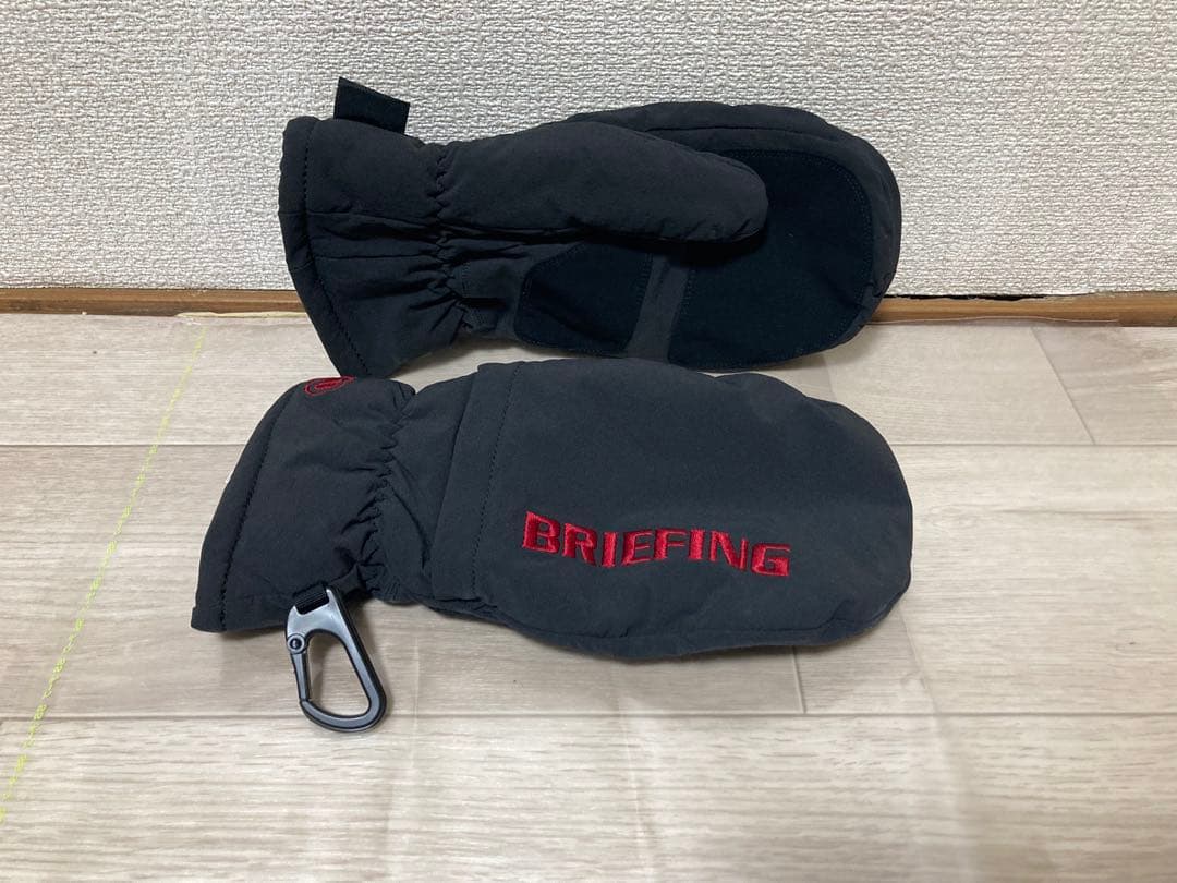 BRIEFING ミトン手袋 黒 カラビナ付き BRIEFING ミトン手袋 黒 カラビナ付き