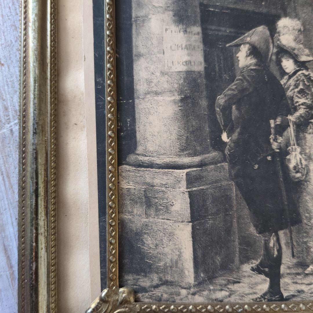 フランス アンティーク フレーム ナポレオン 銅版画 セット フォト