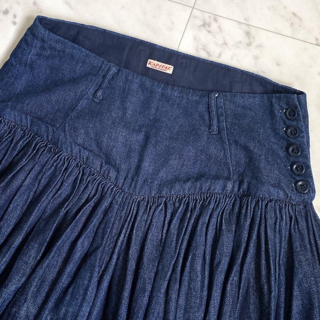 KAPITAL キャピタル デニムアミッシュパンツ ガウチョパンツ ギャザー