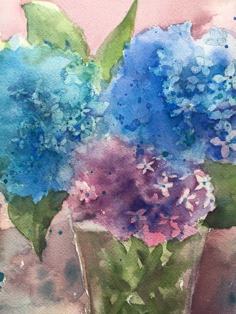 透明水彩原画紫陽花 - メルカリ