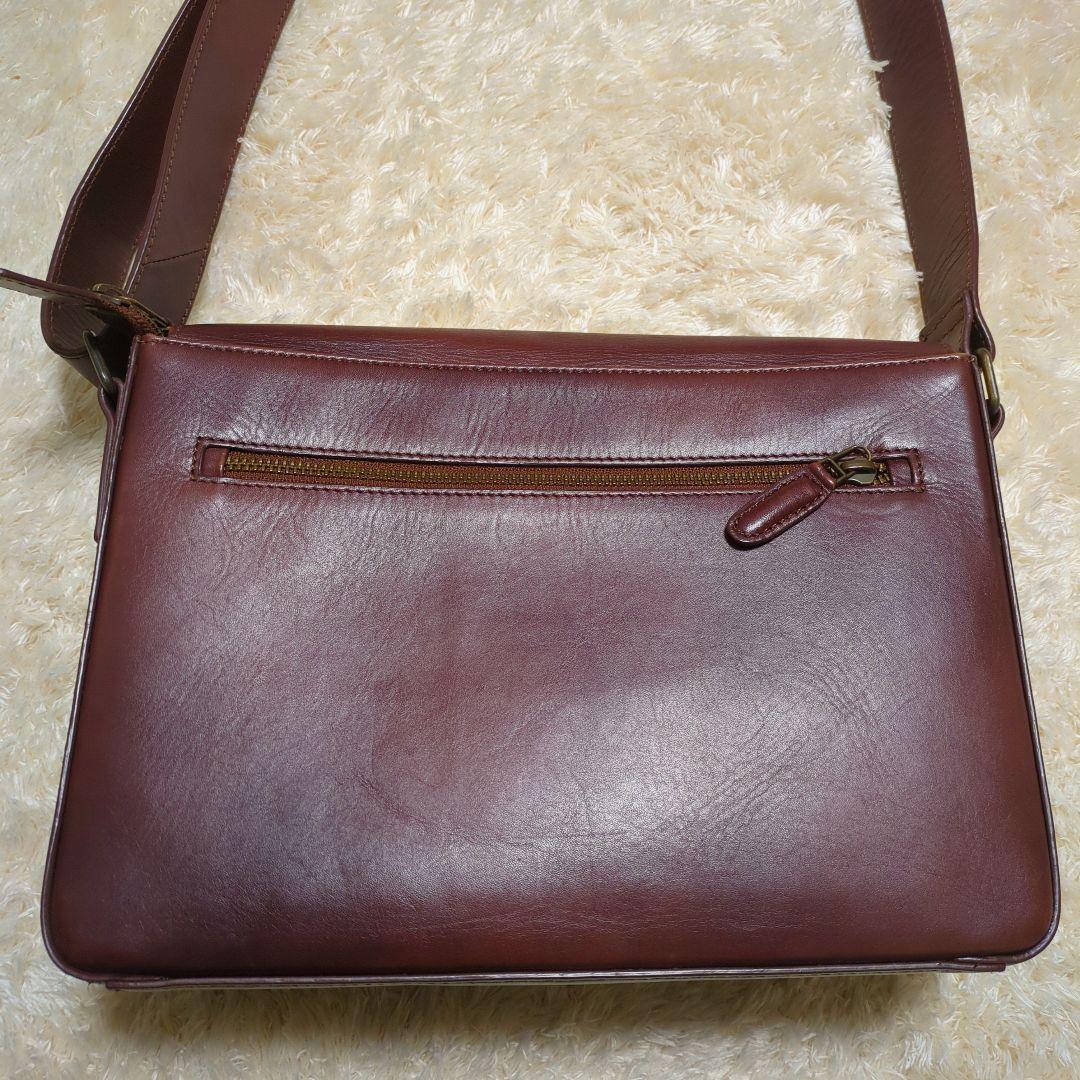 マザーハウス アンティーク B5 ショルダーバッグ レザー ブラウン