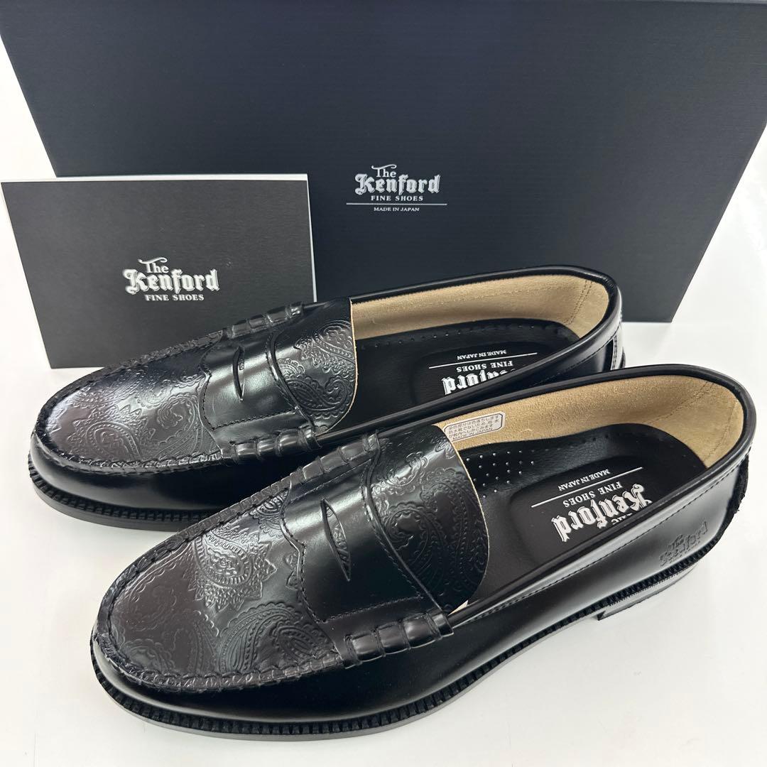 即完売品 ケンフォード エンボス ペイズリー レザー ローファー 革靴