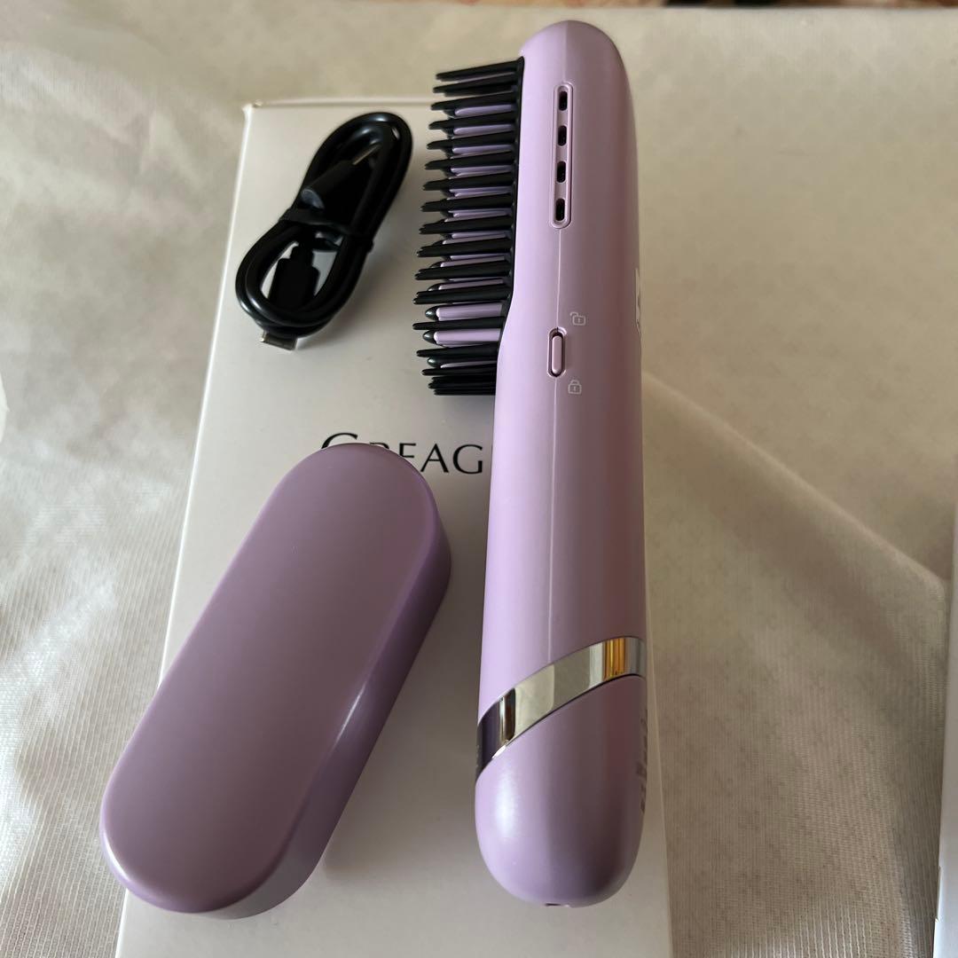CREAGE ブラシ型ヘアアイロン パープル - メルカリ