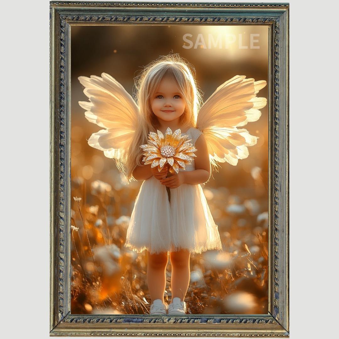 P3001 天使 恋愛運・人気運・守護 【開運風水絵画風・ヒーリングアート