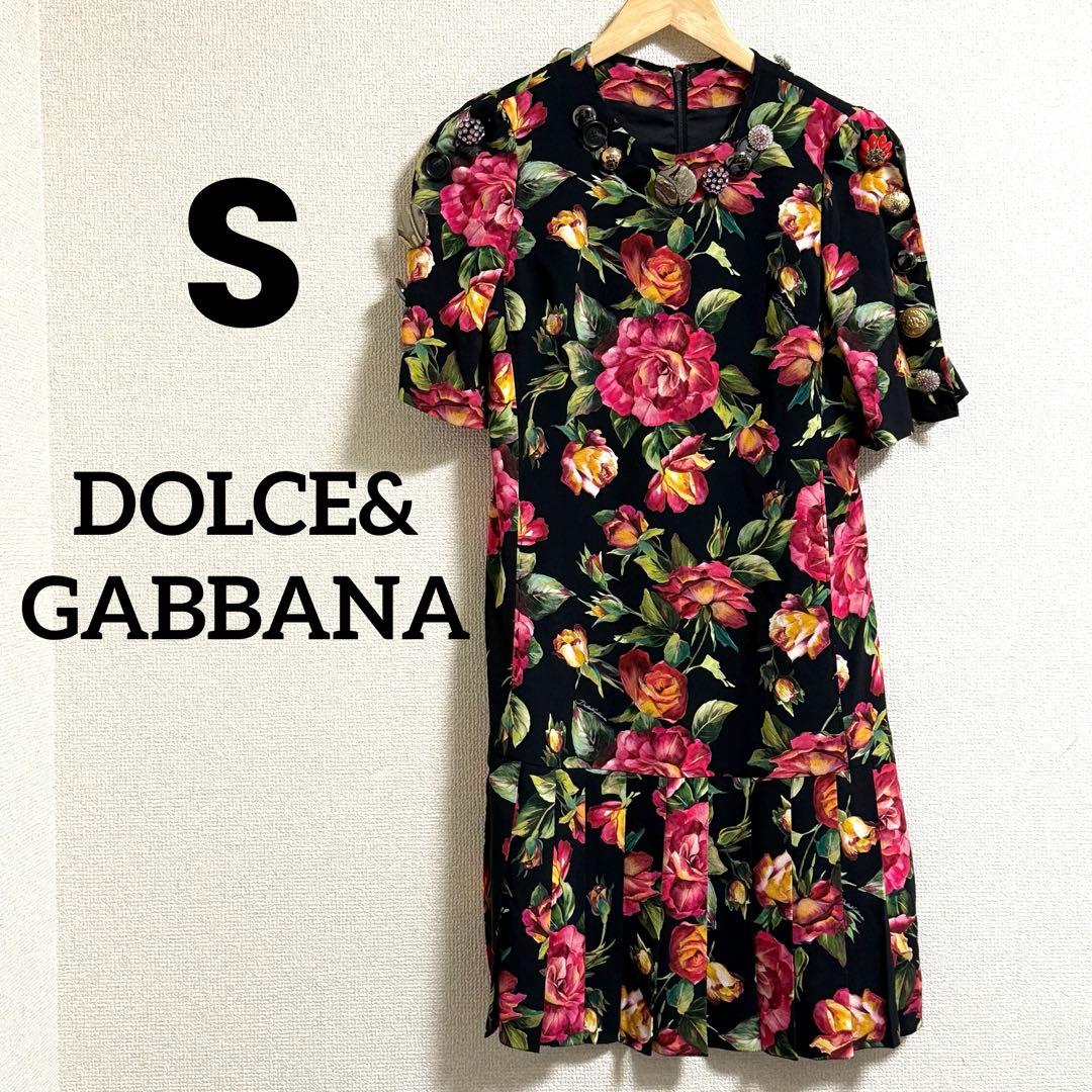 DOLCE&GABBANA ドルチェ&ガッバーナ 花柄 ローズ ワンピース S - メルカリ