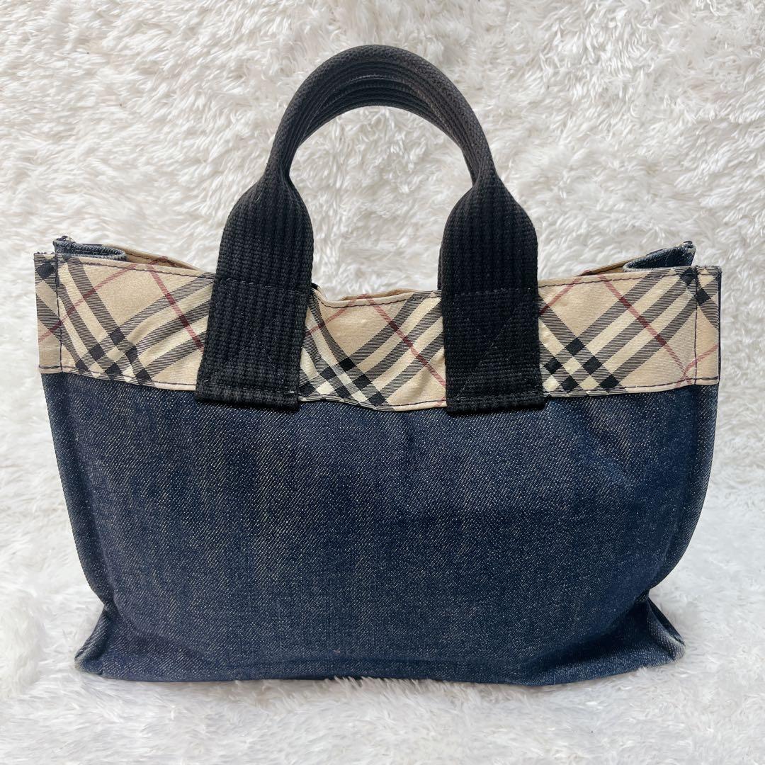 美品✨バーバリー ブルーレーベル デニム ノバチェック トートバッグ
