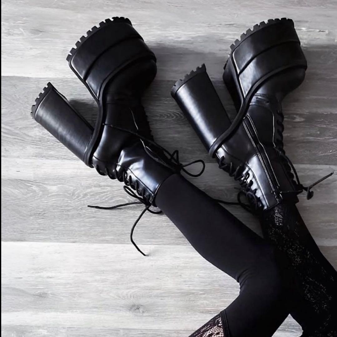 Charla Tedrick【美品】厚底編み上げブーツレースアップブーツゴスロリ