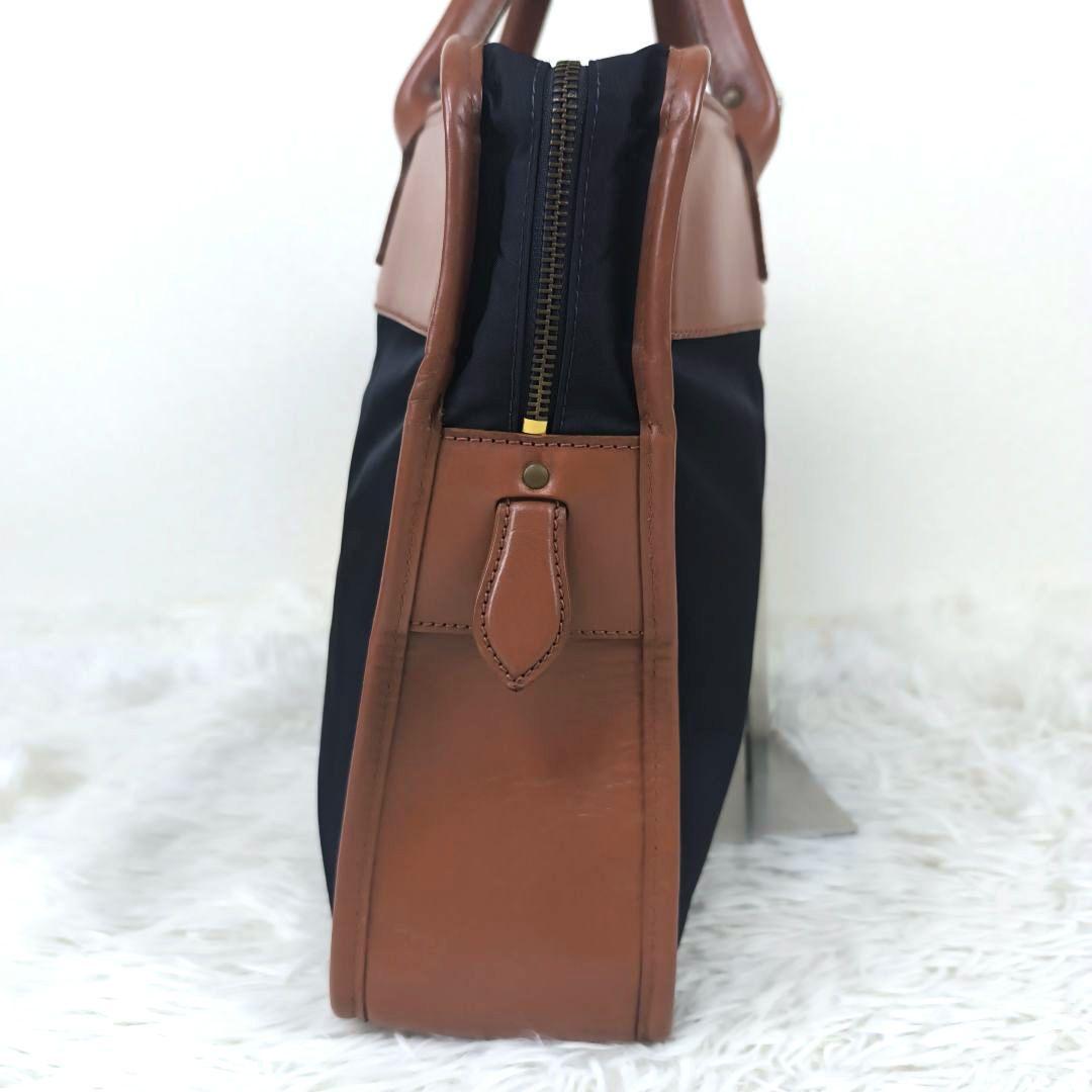 ✨極美品✨ フェリージ ブリーフケース ナイロン レザー B4可 紺茶