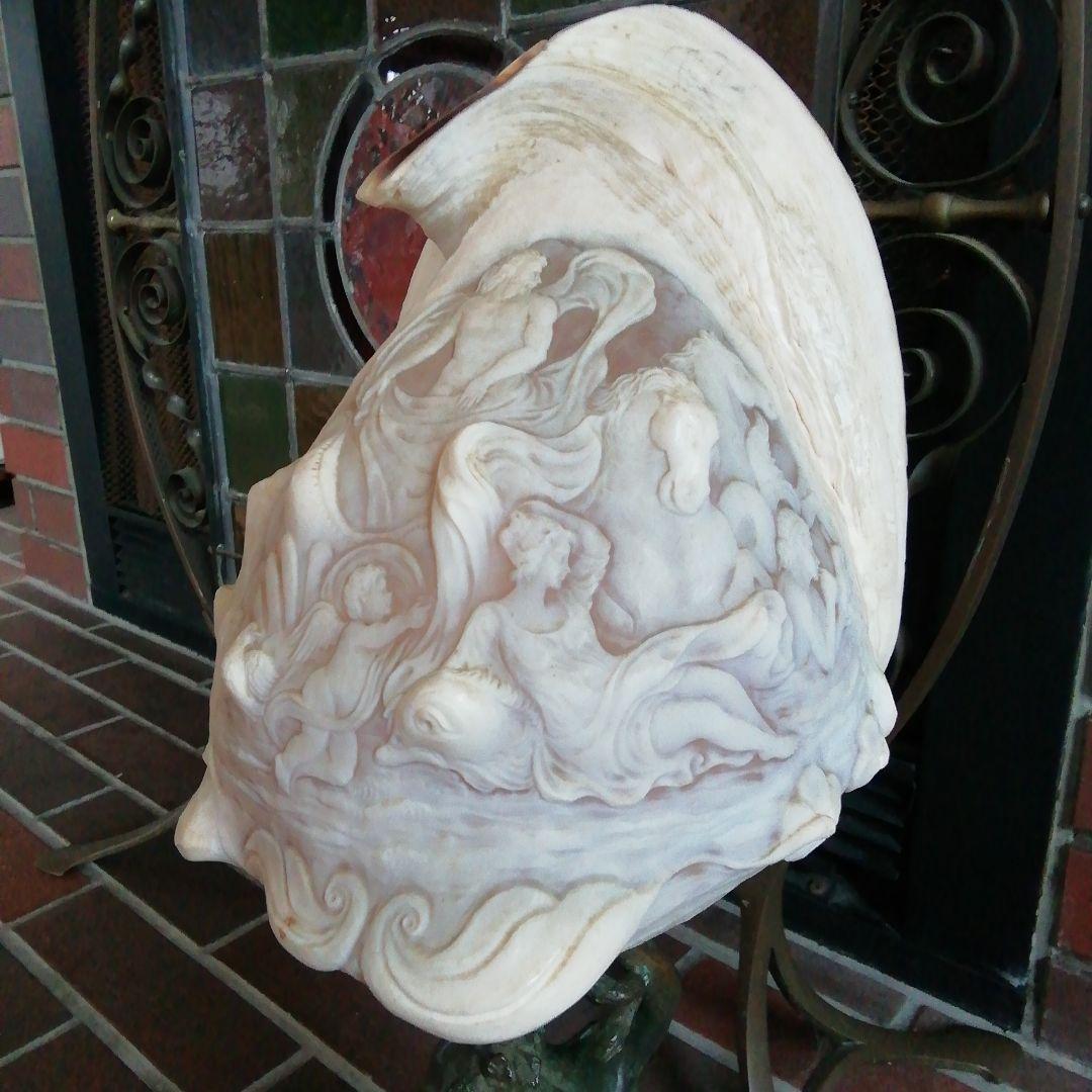 古典的な神話の彫刻貝殻と青銅スタンドの通販はau PAY マーケット