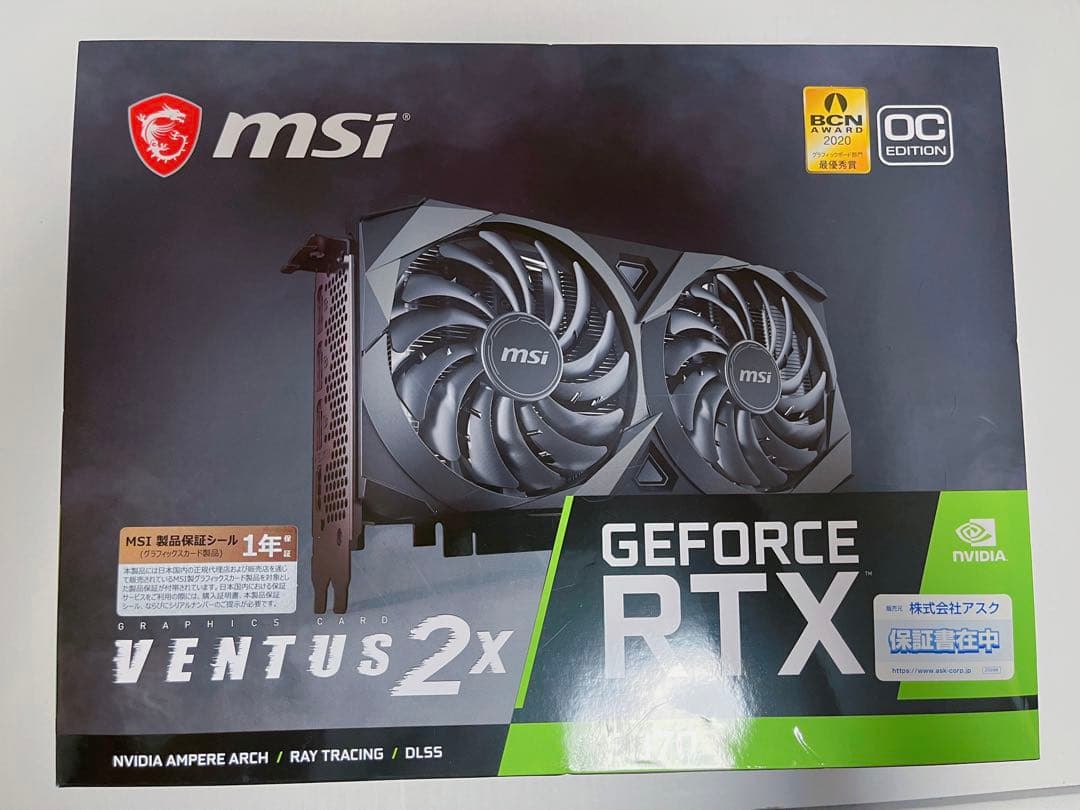 ジャンク品】MSI GeForce RTX 3070 VENTUS 2X OC - メルカリ