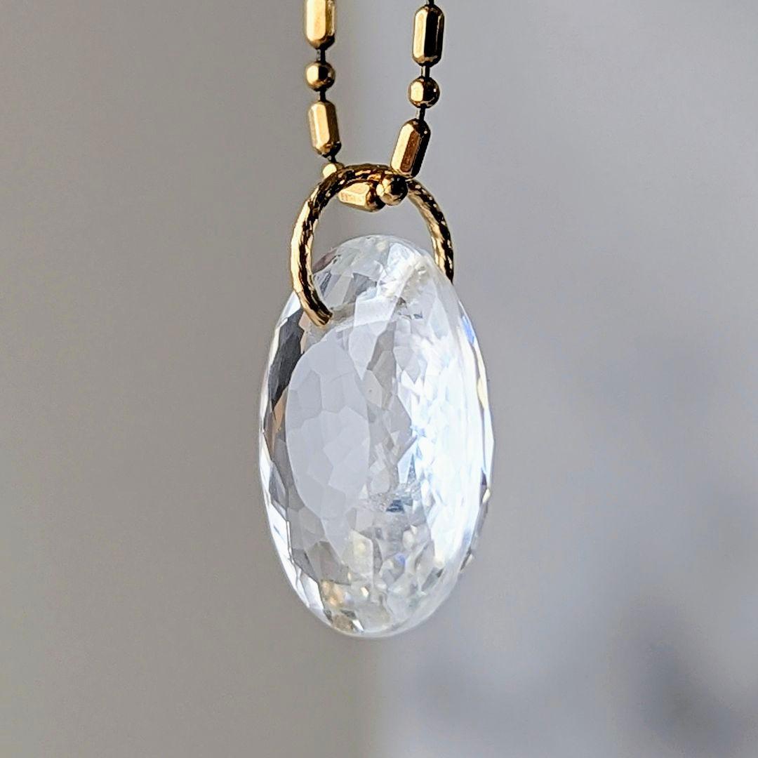 ♢N♢K18 ホワイトトパーズ 6.35ct ペンダントトップ