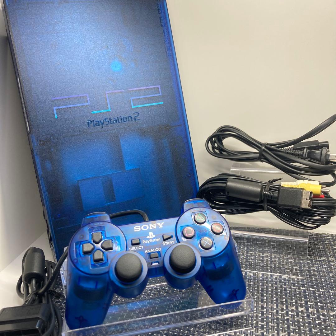動作確認済】PS2 本体 クリアブルー SCPH-37000 - メルカリ