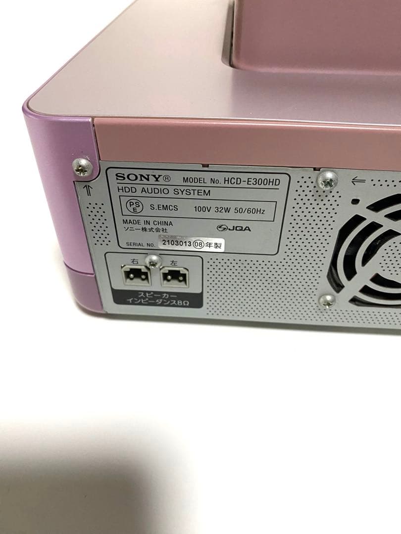 SONY HDD搭載 オーディオシステム HCD-E300HDピンク ソニー - メルカリ