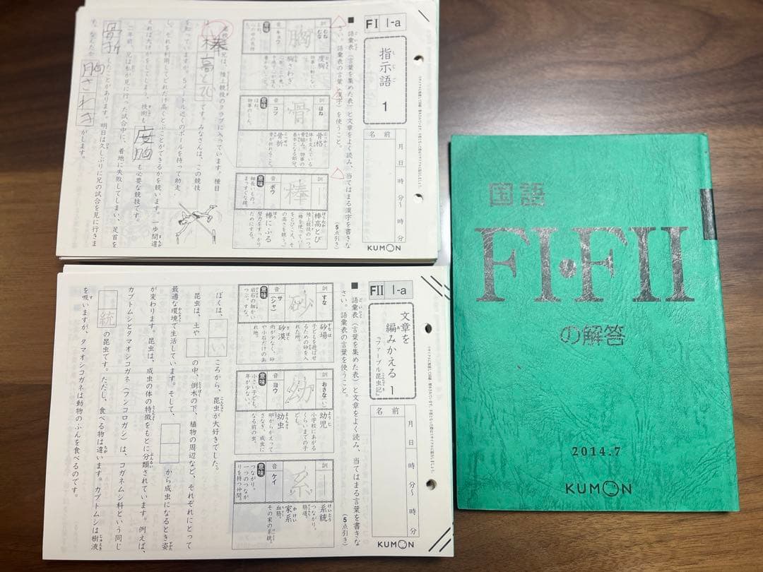 公文 くもん 国語 FI、FⅡ 380枚未記入 解答つき - メルカリ