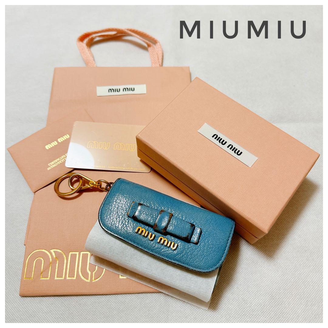 MIUMIU ミュウミュウ カードケース 名刺入れ 定期入れ ブルー BLUE
