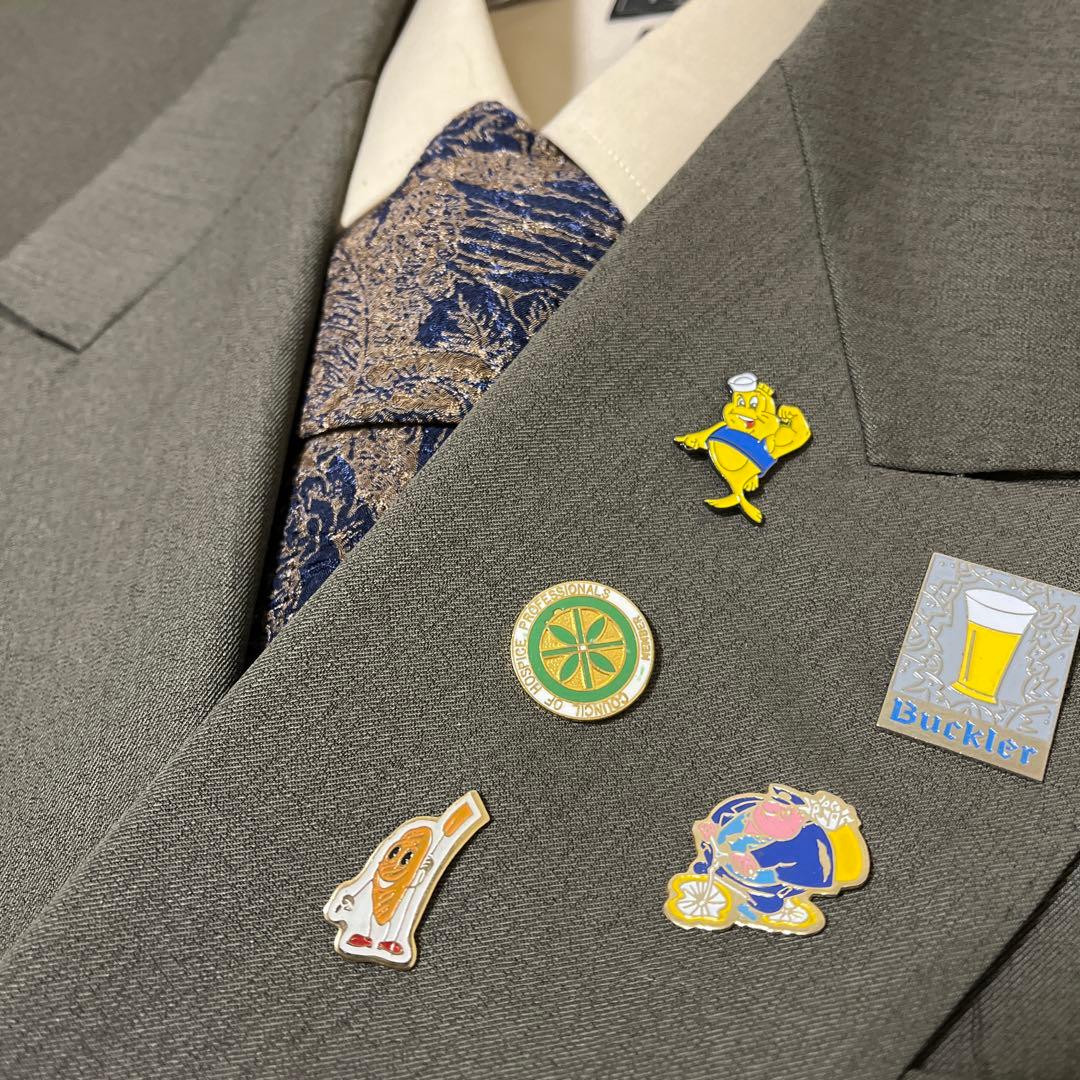 vintage】セットアップ ダブルスーツ グリーン 成人式 ピ