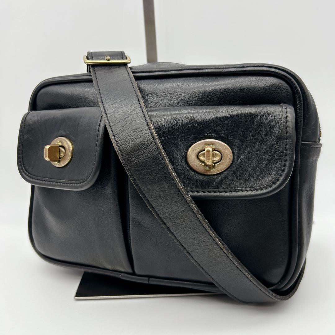 極希少◎ COACH オールドコーチ 2way ウエストバッグ ターンロック 黒 古着 90年代 コーチ COACH OLD COACH オールドコーチ ターンロック