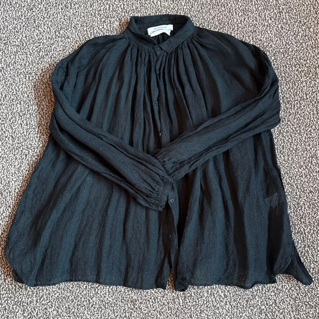 veritecoeur リネン　アンティークブラウス veritecoeur ヴェリテクール アンティークブラウス リネン 100%白