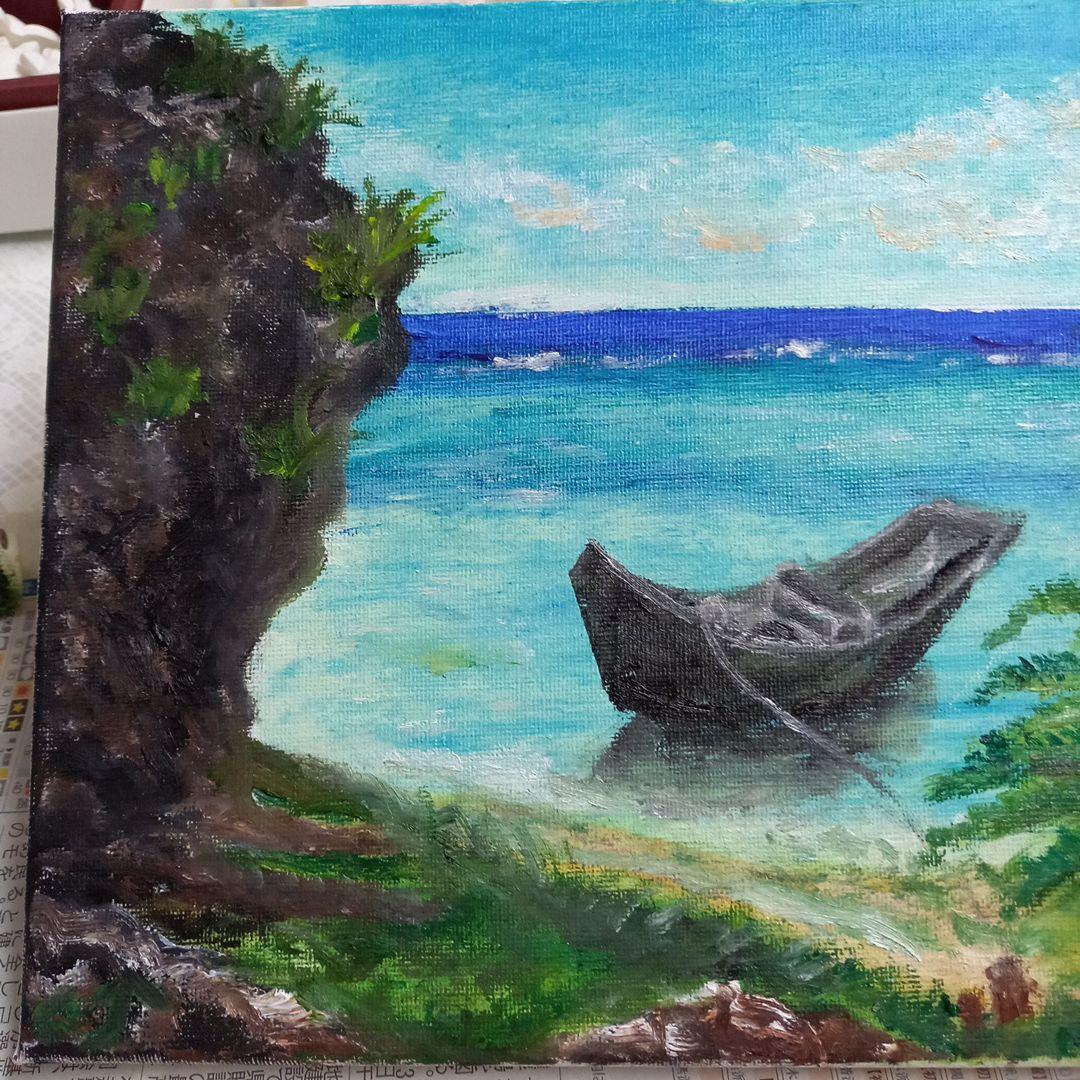 沖縄の海 油絵 F3 - メルカリ
